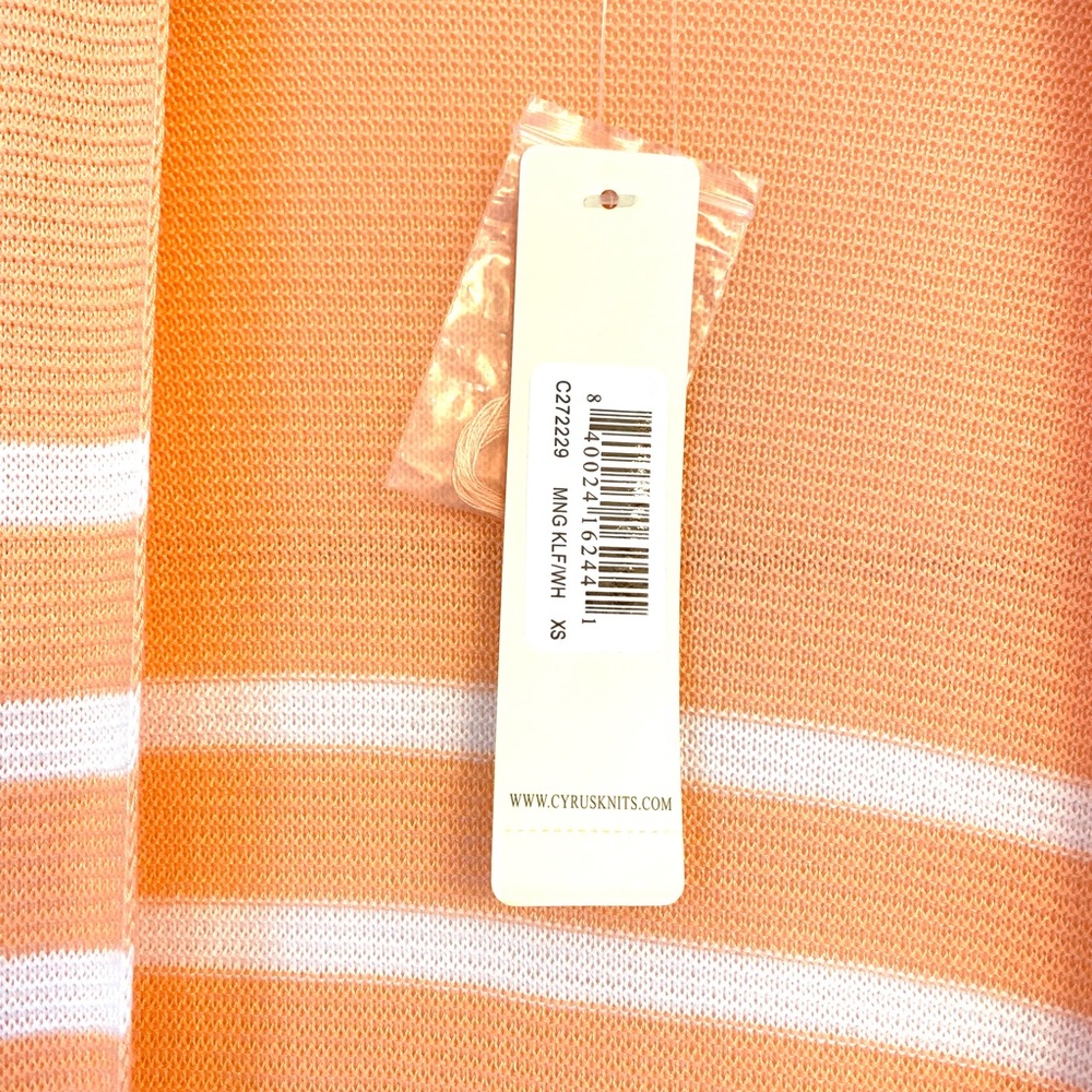 NWT $79 Cyrus peach + white long cardigan 100% viscose (size XS) - Picture 3 of 8